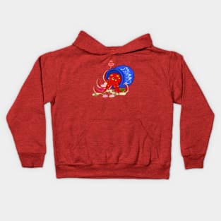 Octopus in a jar of cookies (red) Kids Hoodie